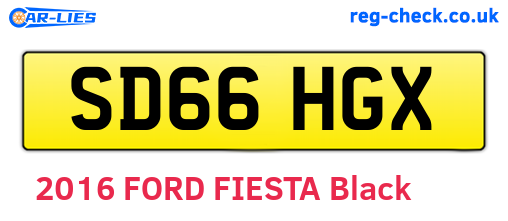 SD66HGX are the vehicle registration plates.