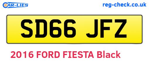 SD66JFZ are the vehicle registration plates.