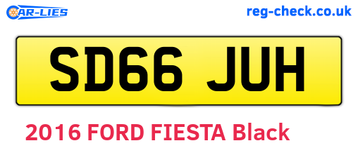 SD66JUH are the vehicle registration plates.
