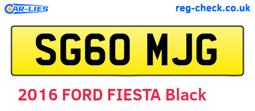 SG60MJG are the vehicle registration plates.