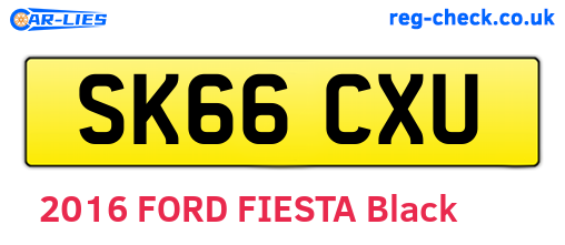 SK66CXU are the vehicle registration plates.
