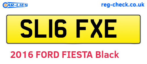 SL16FXE are the vehicle registration plates.