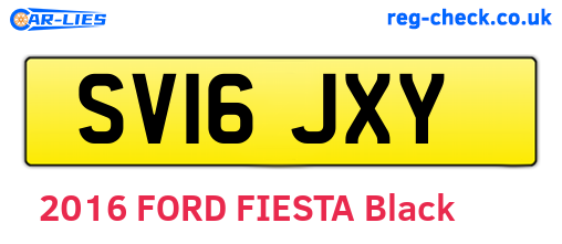 SV16JXY are the vehicle registration plates.