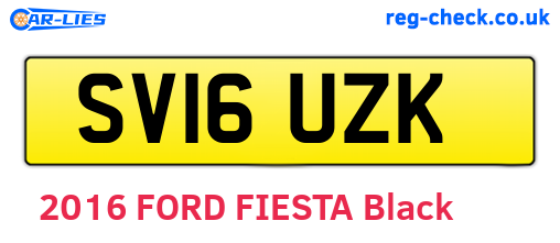 SV16UZK are the vehicle registration plates.