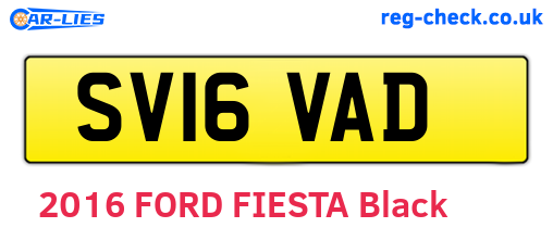 SV16VAD are the vehicle registration plates.