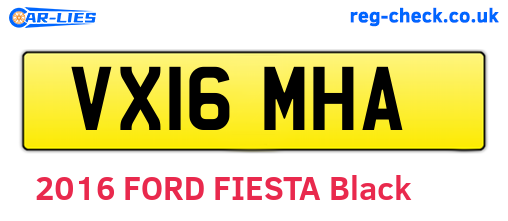 VX16MHA are the vehicle registration plates.