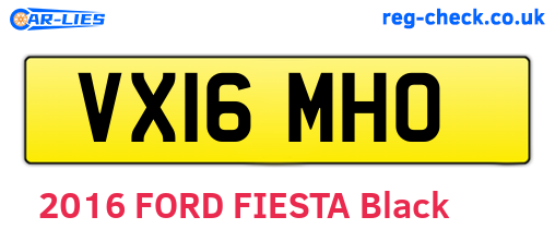 VX16MHO are the vehicle registration plates.
