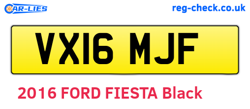 VX16MJF are the vehicle registration plates.
