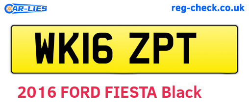 WK16ZPT are the vehicle registration plates.