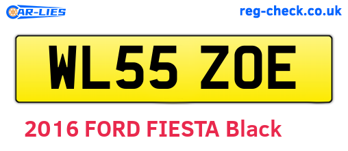 WL55ZOE are the vehicle registration plates.