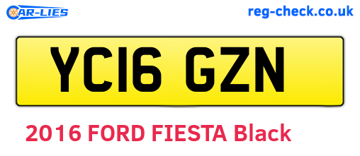 YC16GZN are the vehicle registration plates.