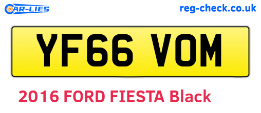 YF66VOM are the vehicle registration plates.