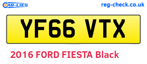 YF66VTX are the vehicle registration plates.