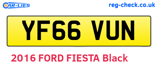 YF66VUN are the vehicle registration plates.