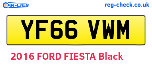 YF66VWM are the vehicle registration plates.
