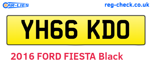 YH66KDO are the vehicle registration plates.