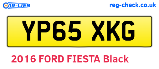 YP65XKG are the vehicle registration plates.