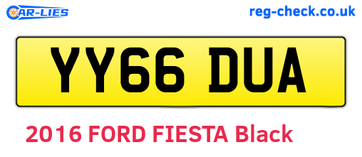 YY66DUA are the vehicle registration plates.