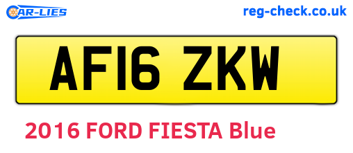 AF16ZKW are the vehicle registration plates.