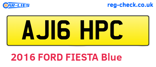 AJ16HPC are the vehicle registration plates.