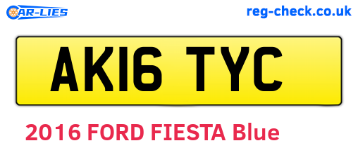 AK16TYC are the vehicle registration plates.