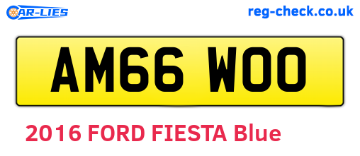 AM66WOO are the vehicle registration plates.