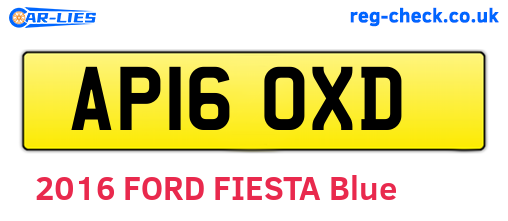 AP16OXD are the vehicle registration plates.
