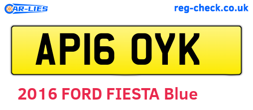 AP16OYK are the vehicle registration plates.