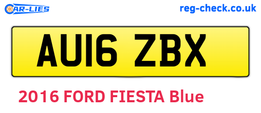 AU16ZBX are the vehicle registration plates.