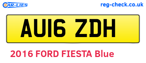 AU16ZDH are the vehicle registration plates.