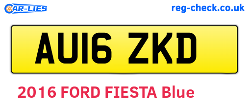 AU16ZKD are the vehicle registration plates.