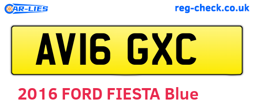 AV16GXC are the vehicle registration plates.