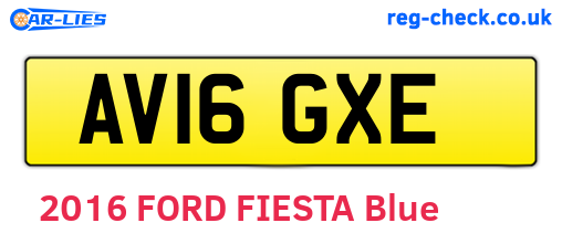 AV16GXE are the vehicle registration plates.