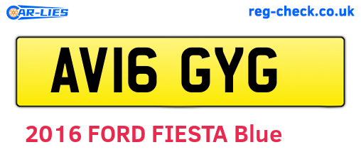 AV16GYG are the vehicle registration plates.