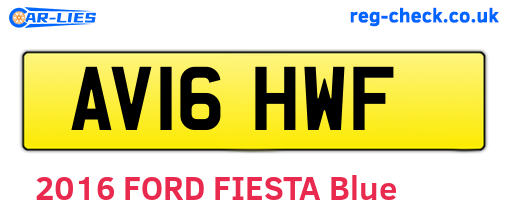 AV16HWF are the vehicle registration plates.
