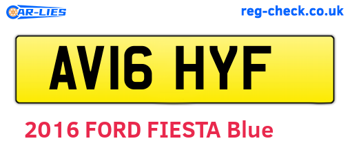 AV16HYF are the vehicle registration plates.