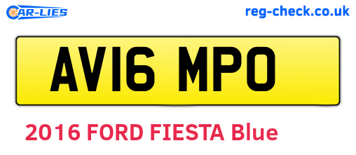 AV16MPO are the vehicle registration plates.