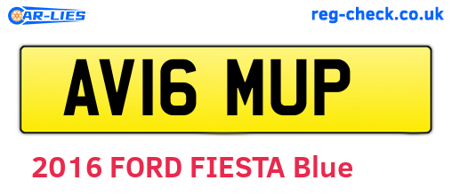 AV16MUP are the vehicle registration plates.