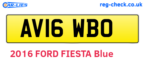 AV16WBO are the vehicle registration plates.