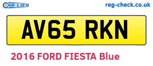 AV65RKN are the vehicle registration plates.