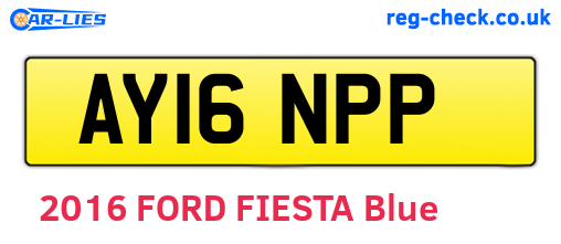 AY16NPP are the vehicle registration plates.