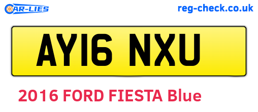 AY16NXU are the vehicle registration plates.
