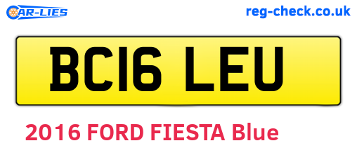 BC16LEU are the vehicle registration plates.