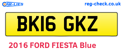 BK16GKZ are the vehicle registration plates.