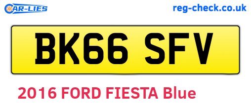 BK66SFV are the vehicle registration plates.