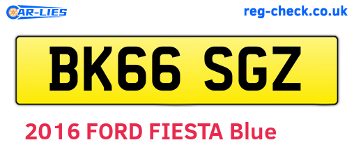 BK66SGZ are the vehicle registration plates.