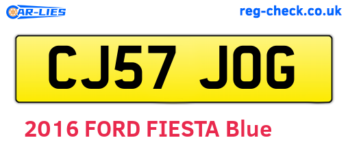 CJ57JOG are the vehicle registration plates.