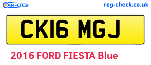 CK16MGJ are the vehicle registration plates.