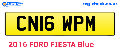 CN16WPM are the vehicle registration plates.