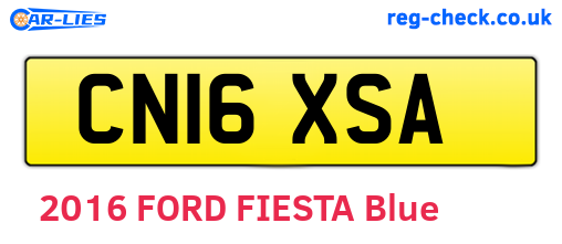 CN16XSA are the vehicle registration plates.